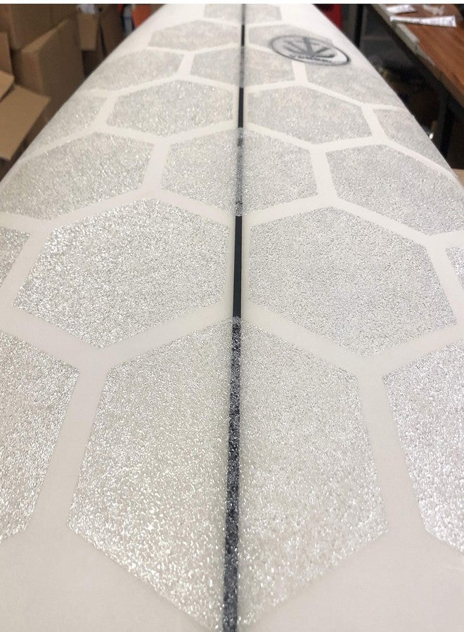 AQUBONA Hexagon Clear Surf Traction Grip Traction Pad Semi Clear Deck Pad for Surfboard (Transparent A) - Image 2