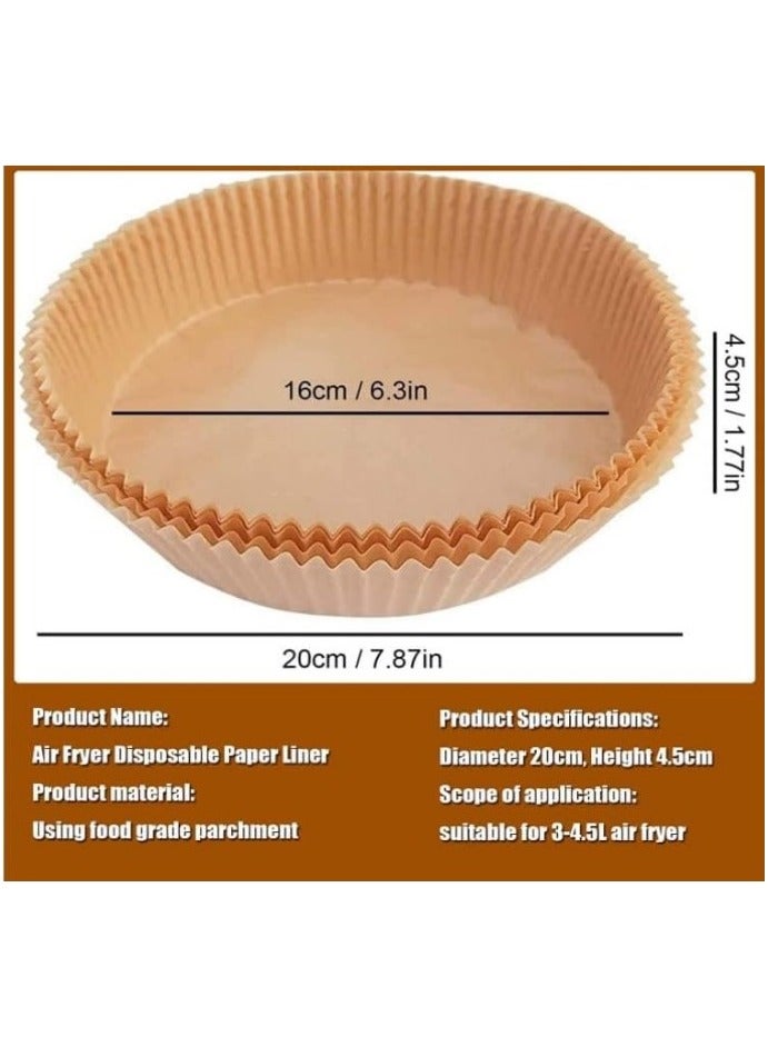 50-Pack Round Parchment Paper Air Fryer Liners - Food-Grade Safe Baking and Roasting Liner for Microwave - Round Disposable Air Fryer Paper Bowl, Safe Liners for Air Fryers - Fits 16cm Fryer Baskets - Oil & Water Resistant Parchment Baking Paper  - Image 5