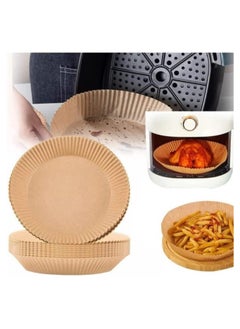 Generic 50-Pack Round Parchment Paper Air Fryer Liners - Food-Grade Safe Baking and Roasting Liner for Microwave - Round Disposable Air Fryer Paper Bowl, Safe Liners for Air Fryers - Fits 16cm Fryer Baskets - Oil & Water Resistant Parchment Baking Paper  - Image 2