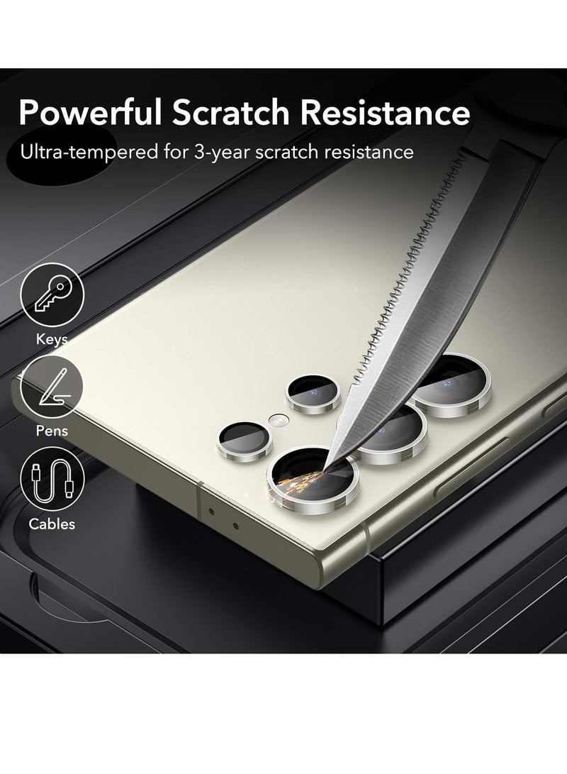 ELTRAZONE Samsung Galaxy S24 Ultra Camera Lens Protector, Individual Lens Protectors, Scratch-Resistant Ultra-Thin Tempered Glass with Aluminum Edging, Galaxy S24 Ultra Case Friendly, 1 Set, Clear - Image 3