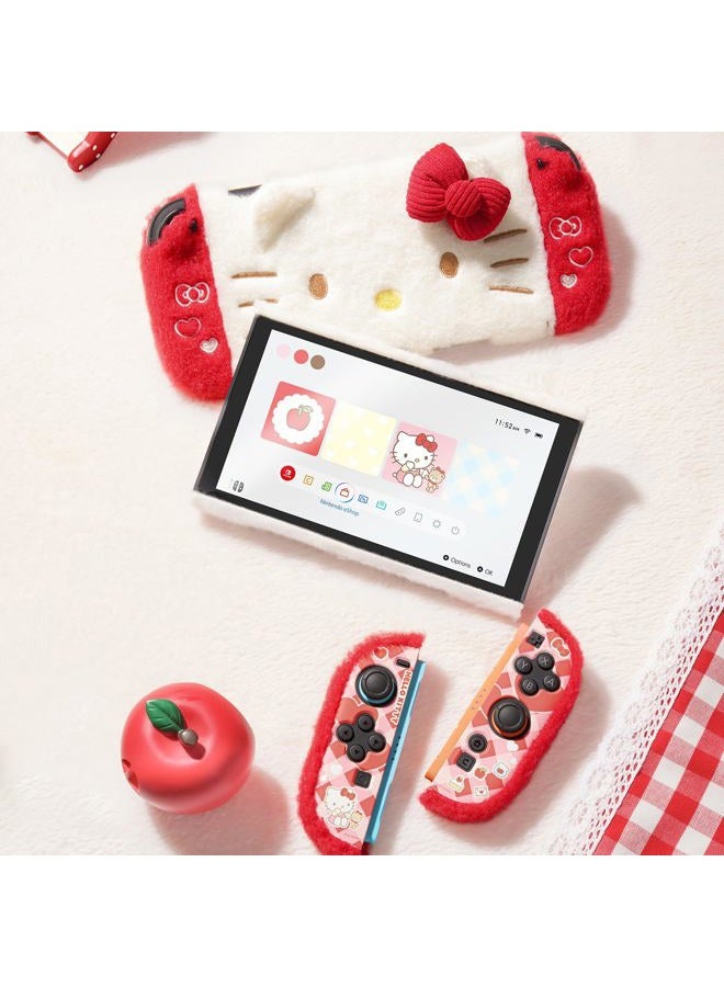 Kuitmor Cute Plush Protective Case Compatible with Switch 2 (2025), Anti-Scratch and Shock-Absorption Hard PC Shell Cover for Switch 2 Game Console and Joystick Controller (Red) - Image 5