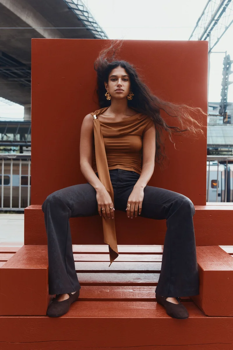 H&M Draped one-shoulder top