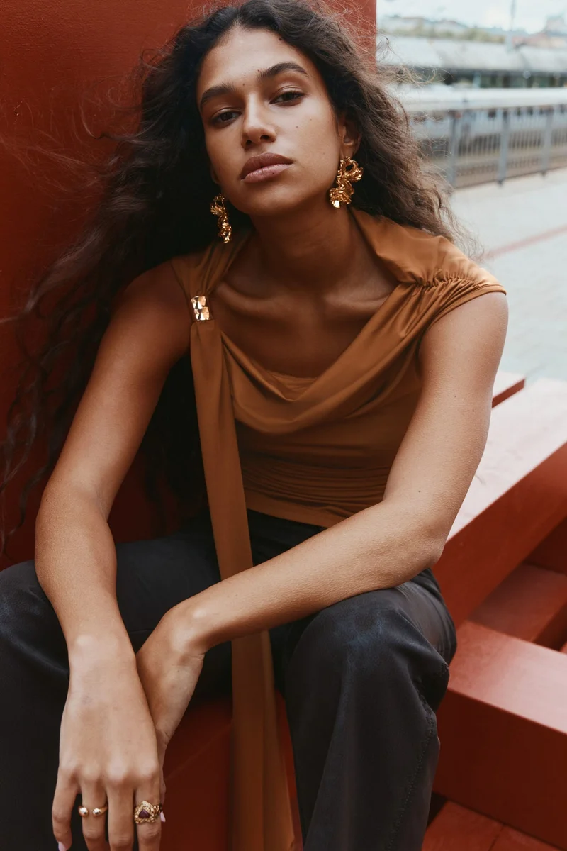 H&M Draped one-shoulder top