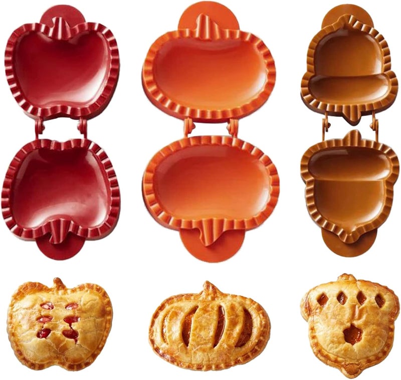 Christmas Theme 6 Pack Baking Hand Press Mini Cake Mold Red - Image 3