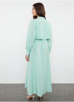 trendyol Mint Aller Piece Detailed Woven Dress TCTSS24EB00190  - Image 4