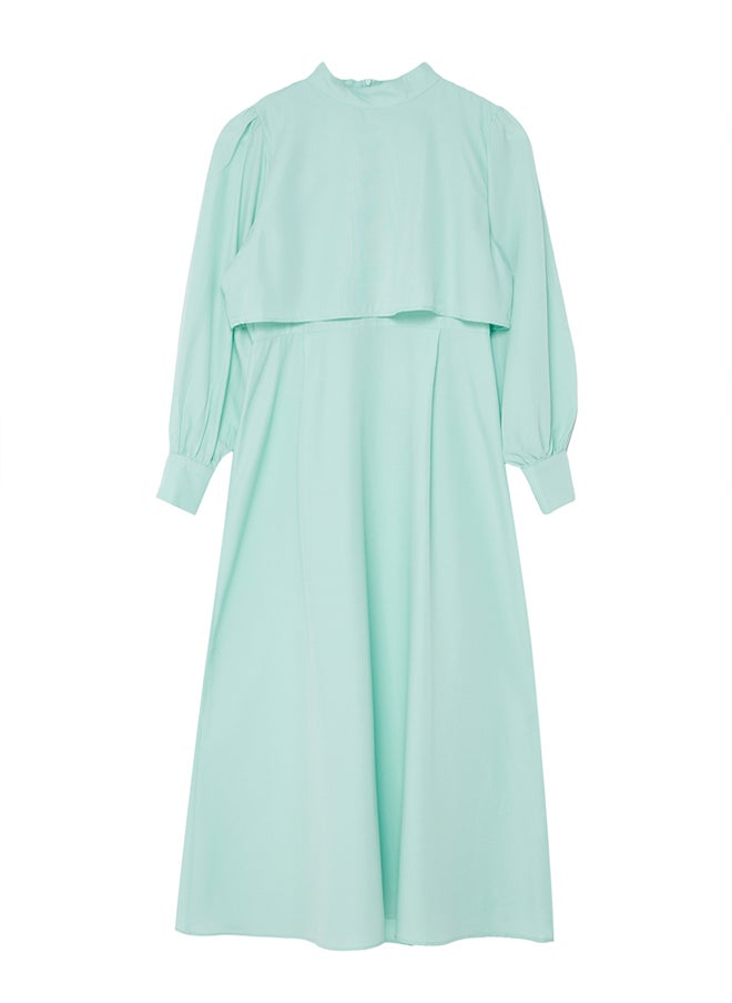 trendyol - Mint Aller Piece Detailed Woven Dress TCTSS24EB00190 - Image 1