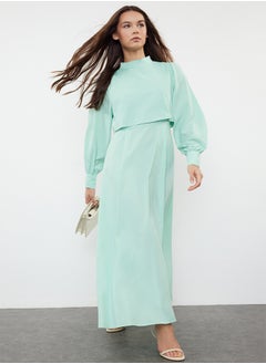 trendyol Mint Aller Piece Detailed Woven Dress TCTSS24EB00190  - Image 1