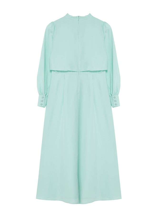 trendyol - Mint Aller Piece Detailed Woven Dress TCTSS24EB00190 - Image 1