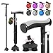 BeneCane Walking Cane for Men Women Walking Stick for Seniors Folding Canes Quad Cane Adjustable Lightweight Sturdy Collapsible Heavy Duty with Soft TPR THandle and Travel Bag - Image 1