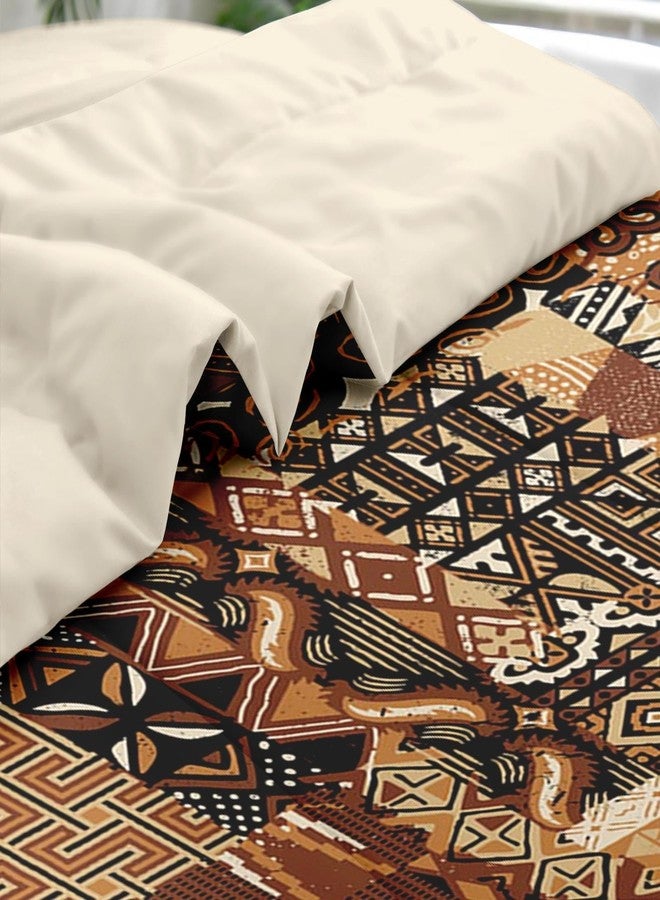 Pamnest Comforter Set King Size, African Retro Floral 7 Pcs Bedding for Kids and Adults, Tribal Patchwork Abstract Bed Sheet Sets with Fitted Sheet 2 Pillowcases & 2 Shams for Bedroom Bed Decor - Image 5
