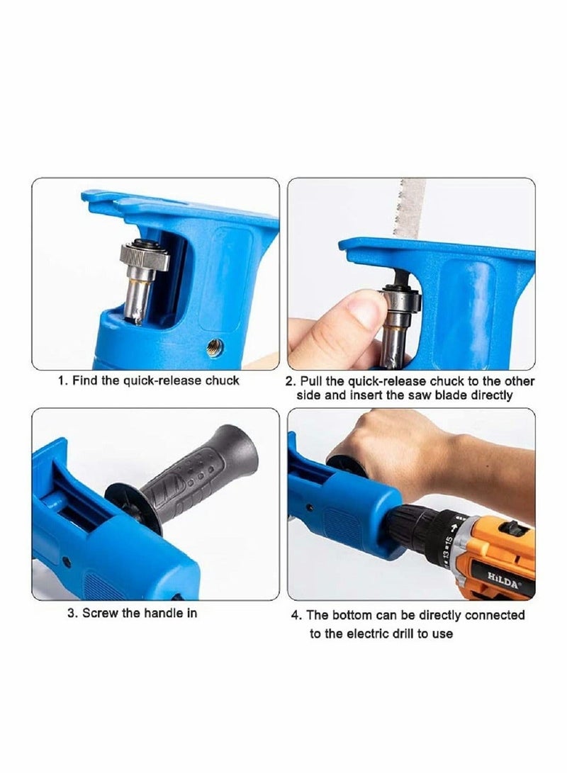 Portable Reciprocating Saw Mini Saw Electric Reciprocating Saw with 3 Saw Blades Quick Electric Drill Can Be Connected  - Image 3