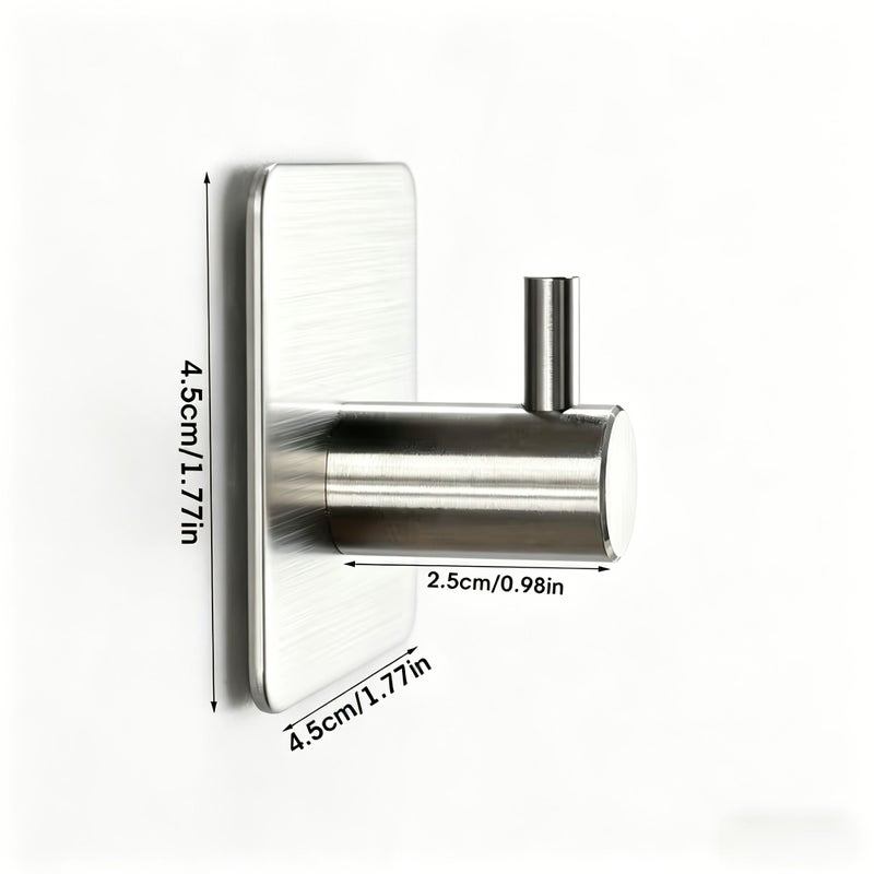 New Silvery 4 Piece No Drill Wall Mount Towel Hooks for Bathroom Kitchen - Image 3