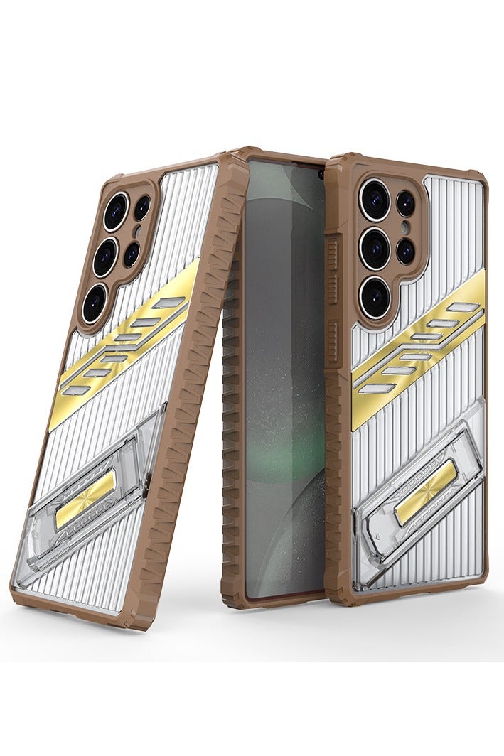 general Anti-Yellow Case for Samsung Galaxy S25 Ultra 5G with Invisible Support, Slim Anti-scratch Case Hard PC Translucent TPU Soft Case for Samsung S25 Ultra