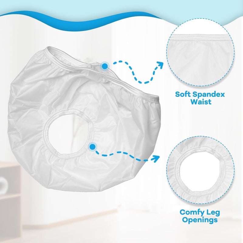 Dappi Reusable Waterproof 100% Nylon Taffeta Diaper Pants for Potty Training & Swimming, Leak-Proof & Rip-Proof, Small (Fits 14 - 19 lbs), 2 Counts - Image 2