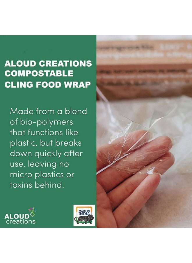ALOUD CREATIONS Compostable Food Wrapping Cling Film | Ideal for Food Storage, Food Packing | 30 Metres Length | Pack of 1 - Image 3
