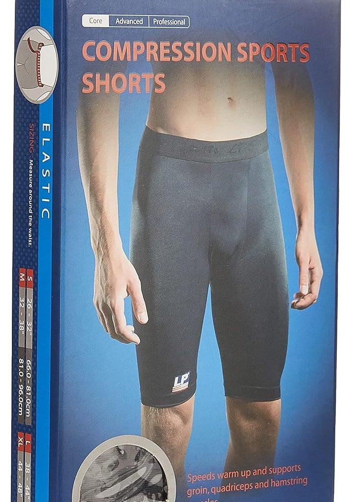 LP Support 627 Compression Sports Shorts, X-Large, Black - Image 1