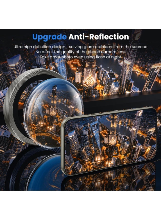 for iPhone 17 Pro max/iPhone 17 Pro Camera Lens Protector Durable, Tempered Glass Camera Cover, Aluminum Camera Ring, Anti Reflective Ultra Clear, and Easy to Install - Titanium - Image 5