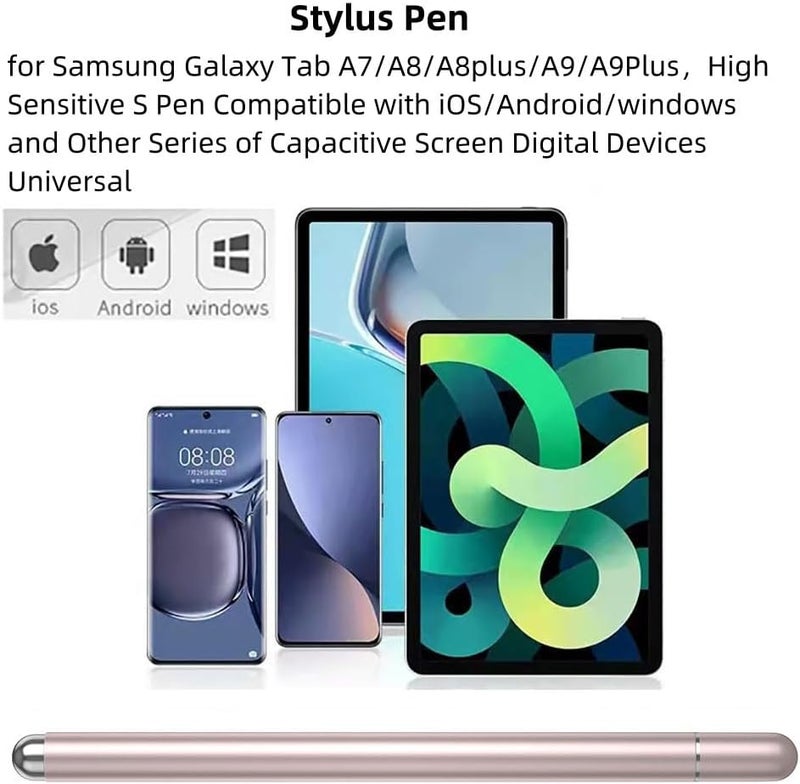 Bimahoo عدد 2 قلم ستيلوس لأجهزة Samsung Galaxy Tab A7/A8/A8plus/A9/A9Plus، وقلم S Pen متوافق مع أنظمة iOS/Android/Windows وغيرها من الأجهزة الرقمية ذات الشاشات السعوية (لون وردي). - Image 3
