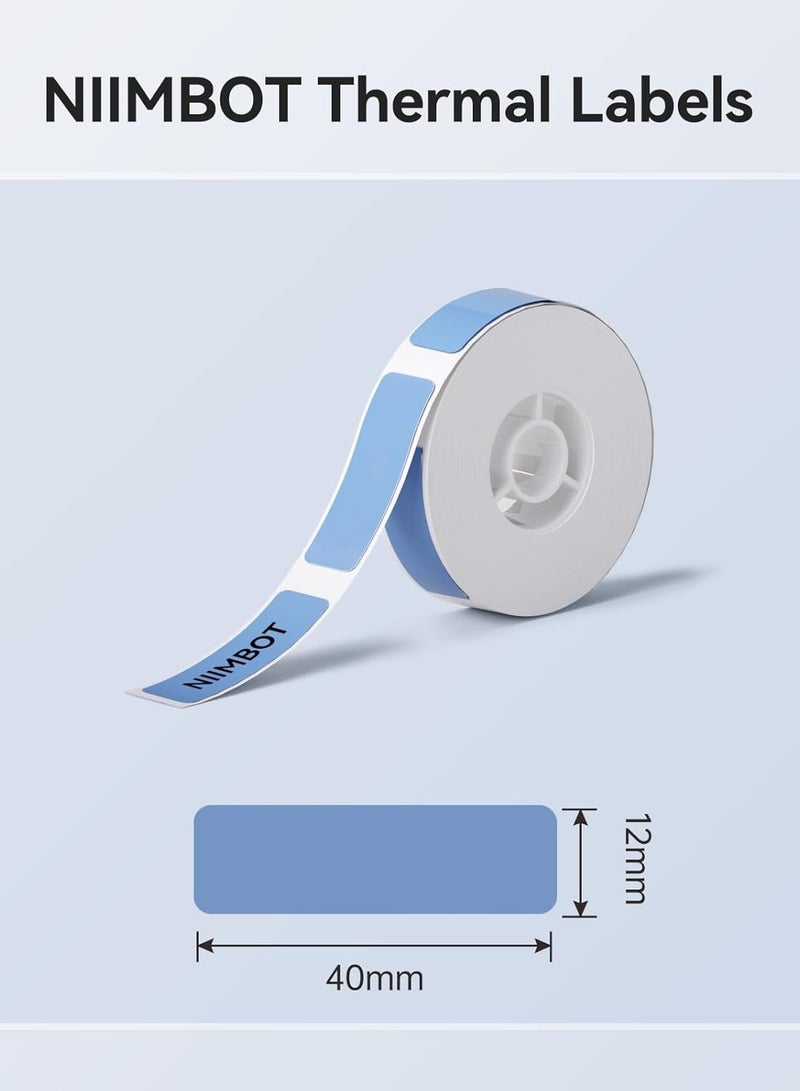 NIIMBOT D11/D110/D101 Label Maker Tape  Label Paper, 12x40 mm(0.47''x1.57'')160 Tapes/Roll, Thermal Label Tape for Home Office Labeling Tape Replacement, Blue  - Image 2