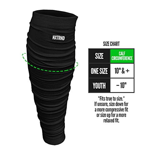 NXT NXTRND Nxtrnd Football Leg Sleeves, Calf Sleeves for Men & Boys, Sold as a Pair (Black) - Image 2