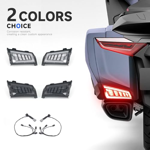 FWXEOZ Motorcycle Rear Saddlebag Saddle Bag Turn Signal LED Lights for Honda Goldwing 2018-2023/ Honda Goldwing Tour 2018-2023 Motorbike IP65 Waterproof Running Lighting Dynamic Brake Lamps (Black) - Image 5
