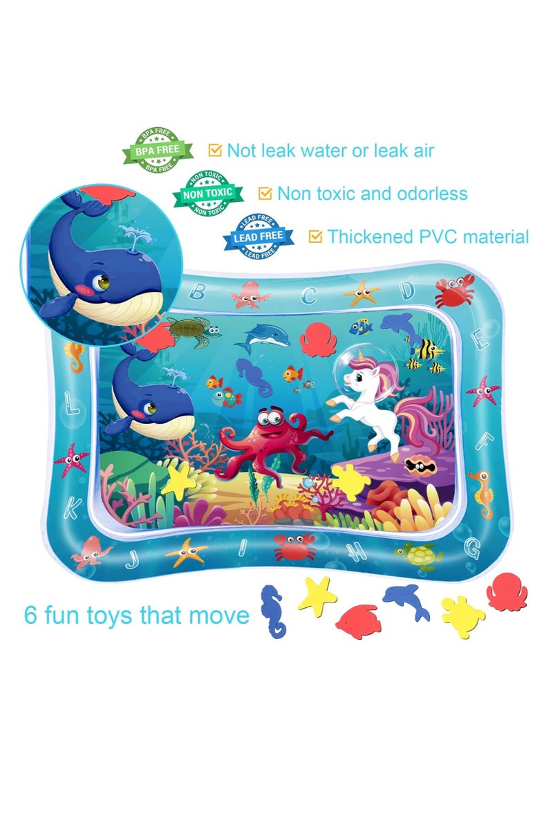 ممز بلانيت سجاده  مائيه الحجم  68×52×8 سم ، مركز نشاط كبير جدا متعدد المراحل العاب لاطفال والالعاب الحسية، سجاده لعب قابل للنفخ، هدية تحفيز بصري للاولاد والبنات -العاب بيبي -العاب اطفال من سن 3 شهور - Image 2
