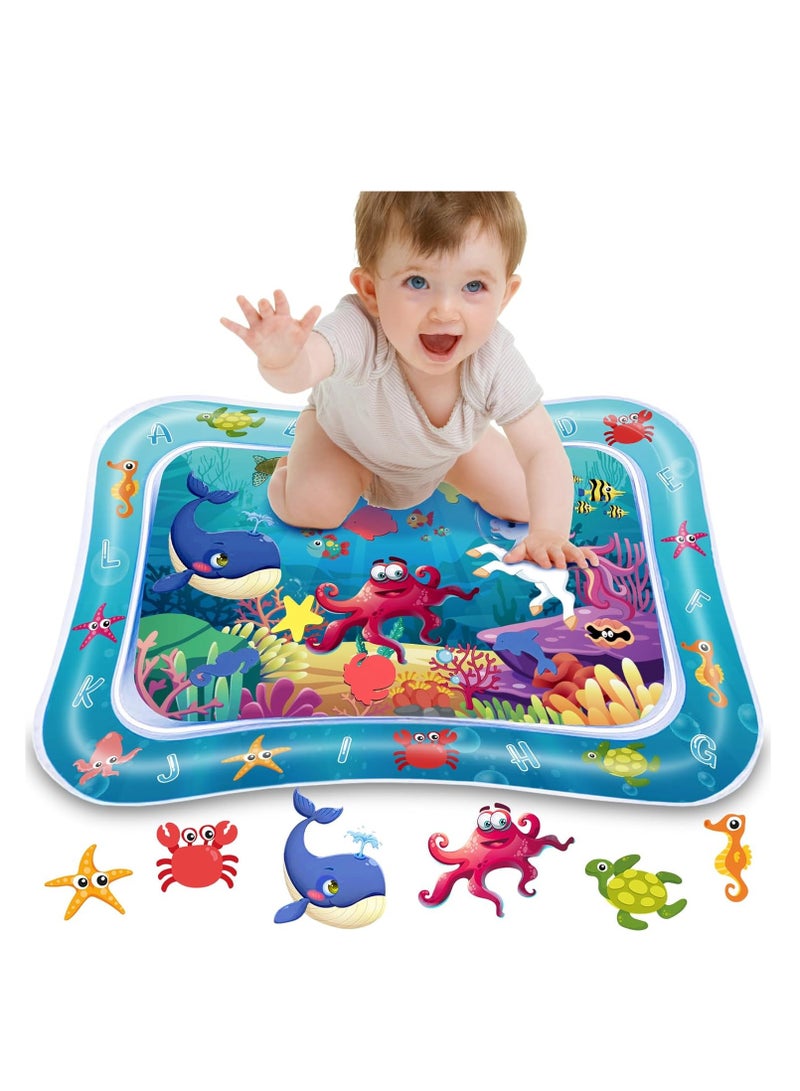 ممز بلانيت سجاده  مائيه الحجم  68×52×8 سم ، مركز نشاط كبير جدا متعدد المراحل العاب لاطفال والالعاب الحسية، سجاده لعب قابل للنفخ، هدية تحفيز بصري للاولاد والبنات -العاب بيبي -العاب اطفال من سن 3 شهور - Image 1