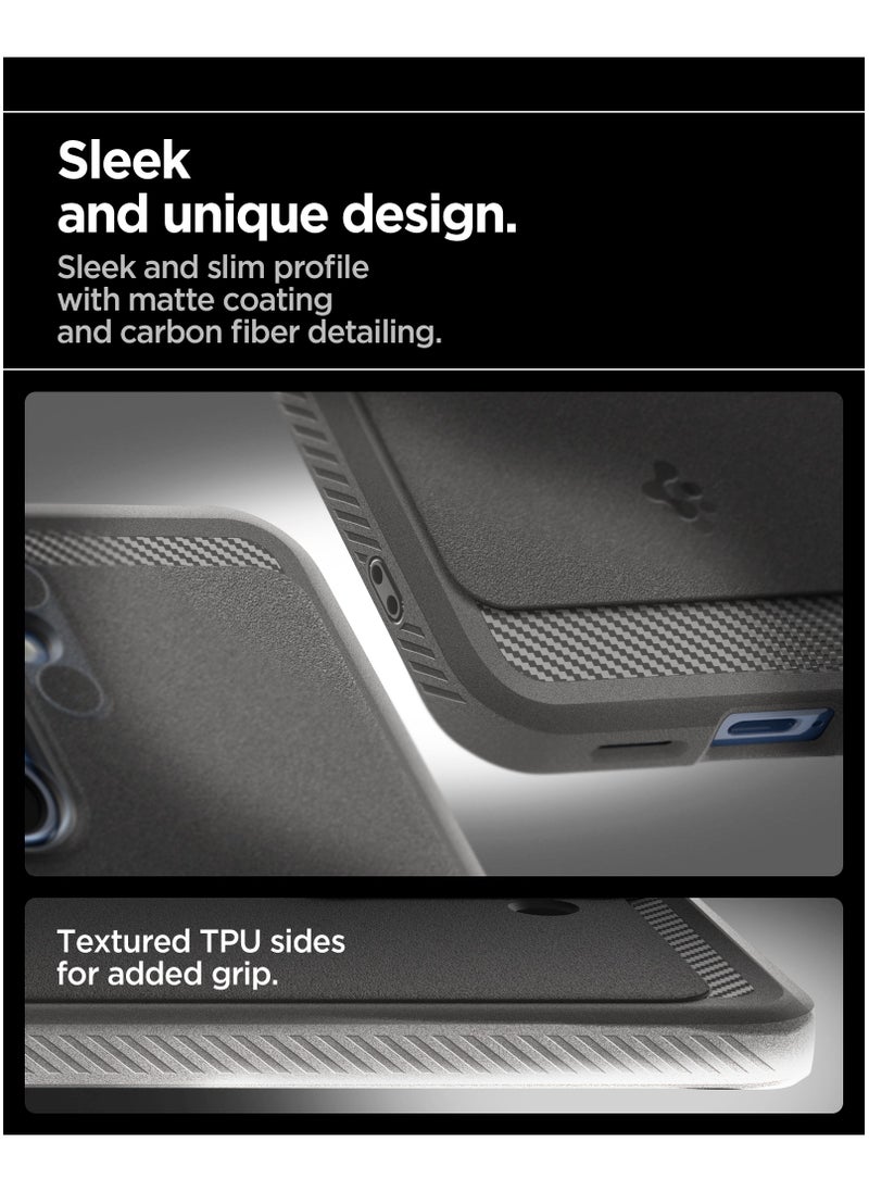 Spigen Rugged Armor MagFit Galaxy S25 PLUS Case Cover with MagSafe and Carbon Fiber Textures (2025) - Marble Gray  - Image 4