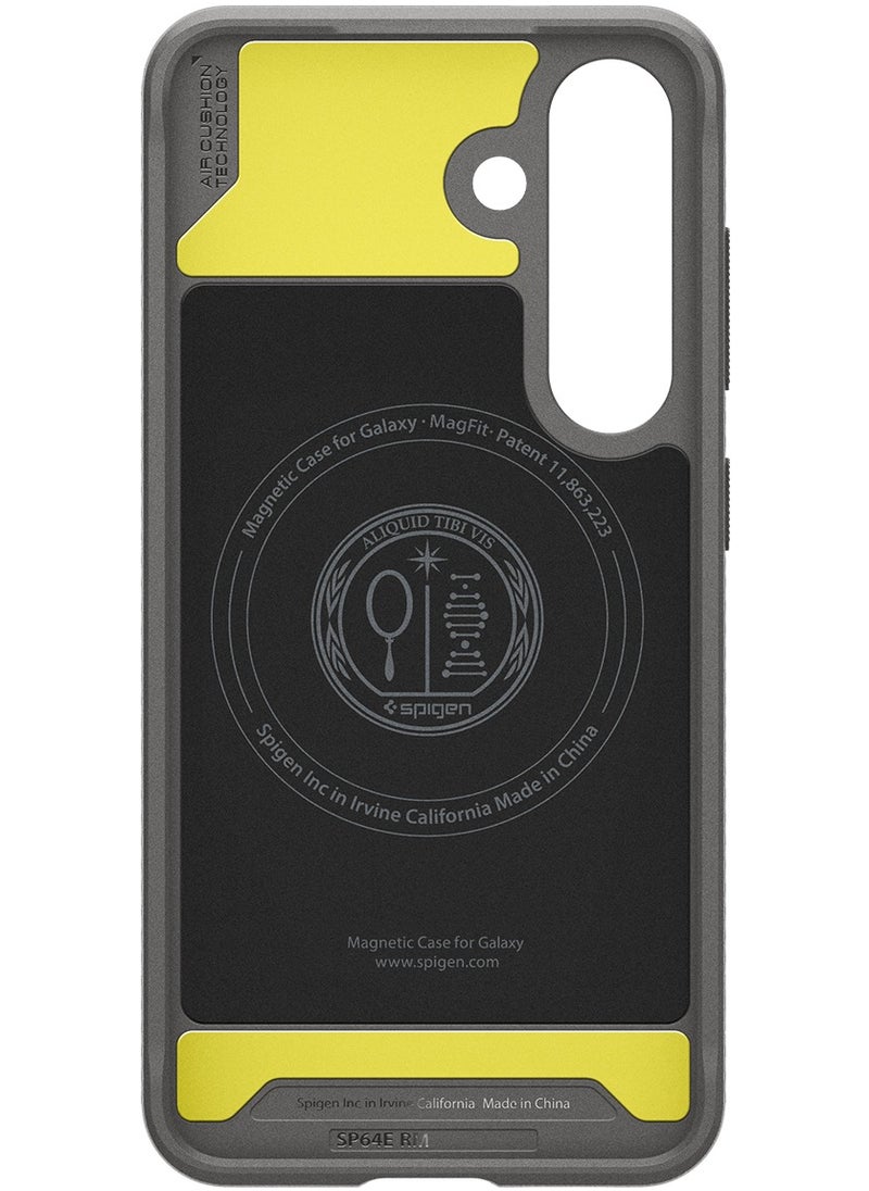 Rugged Armor MagFit Galaxy S25 PLUS Case Cover with MagSafe and Carbon Fiber Textures (2025) - Marble Gray