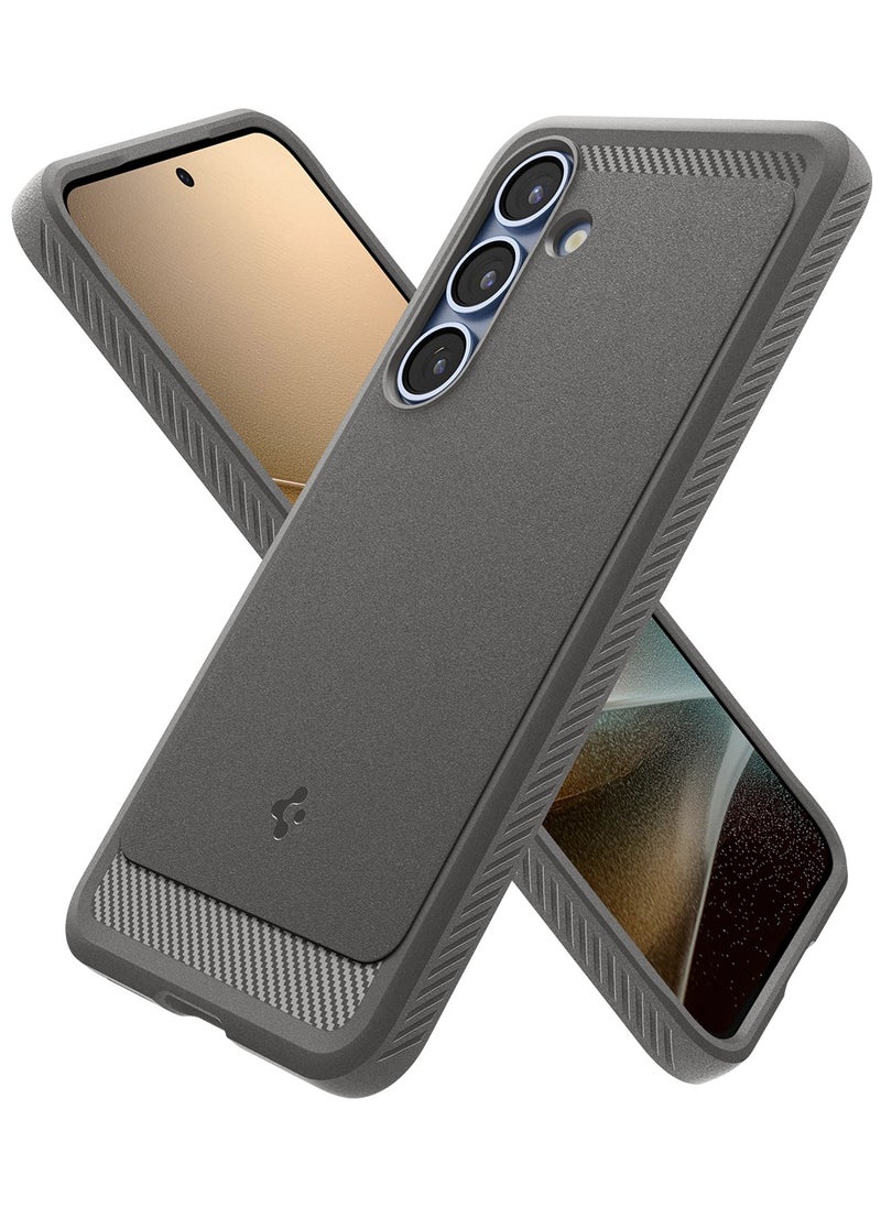 Rugged Armor MagFit Galaxy S25 PLUS Case Cover with MagSafe and Carbon Fiber Textures (2025) - Marble Gray