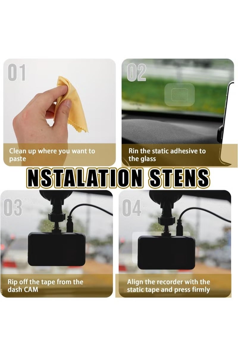 كرونايتي (6 قطع) ملصقات الزجاج الأمامي لمسجل المرور، ملصقات حماية السيارات، غشاء استاتيكي مزدوج الوجه لتثبيت كاميرا السيارة، ملصقات تجليد سيارات، ملصقات صامغات مزدوجة الوجه لحماية زجاج السيارة، ملحقات سياره، اكسسوارات سيارات هيونداي، زينة سيارات داخليه، اكسسوار سيارة داخلية، حماية ابواب السيارة، مستلزمات سيارة - Image 4