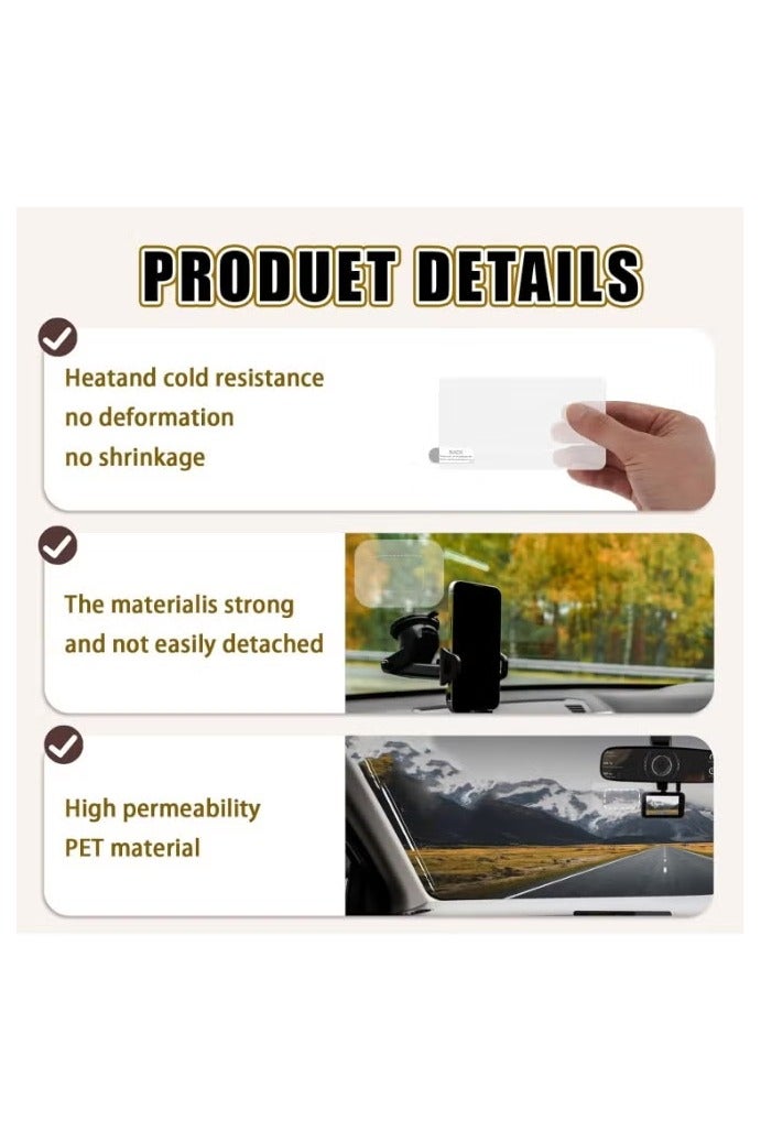 كرونايتي (6 قطع) ملصقات الزجاج الأمامي لمسجل المرور، ملصقات حماية السيارات، غشاء استاتيكي مزدوج الوجه لتثبيت كاميرا السيارة، ملصقات تجليد سيارات، ملصقات صامغات مزدوجة الوجه لحماية زجاج السيارة، ملحقات سياره، اكسسوارات سيارات هيونداي، زينة سيارات داخليه، اكسسوار سيارة داخلية، حماية ابواب السيارة، مستلزمات سيارة - Image 3