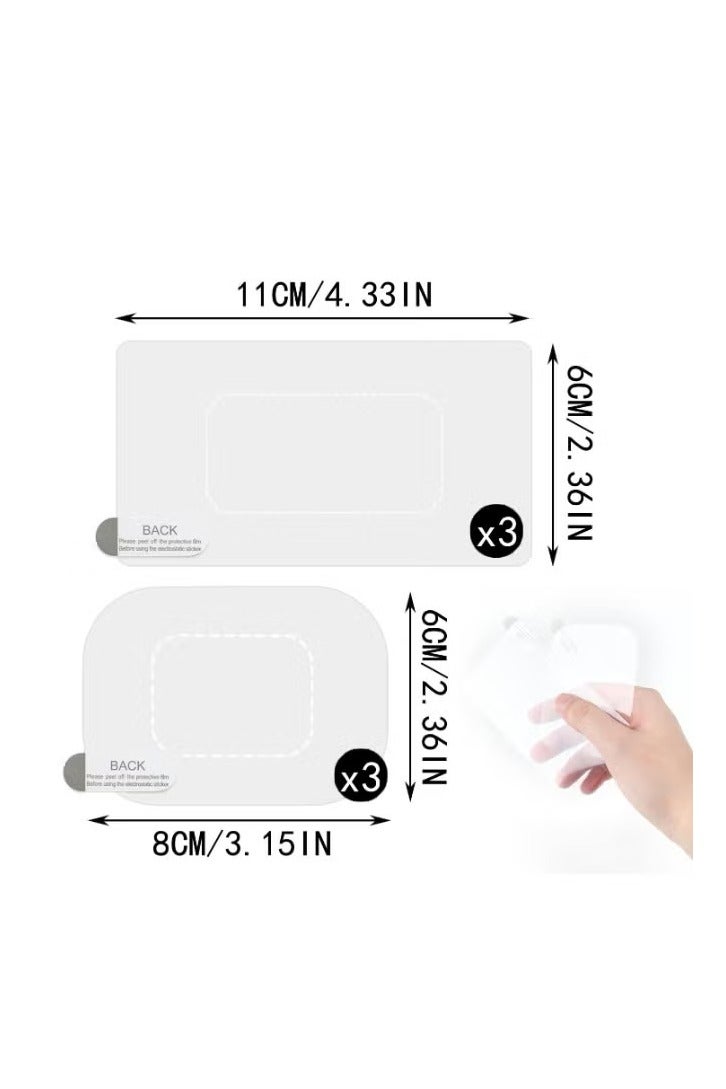 كرونايتي (6 قطع) ملصقات الزجاج الأمامي لمسجل المرور، ملصقات حماية السيارات، غشاء استاتيكي مزدوج الوجه لتثبيت كاميرا السيارة، ملصقات تجليد سيارات، ملصقات صامغات مزدوجة الوجه لحماية زجاج السيارة، ملحقات سياره، اكسسوارات سيارات هيونداي، زينة سيارات داخليه، اكسسوار سيارة داخلية، حماية ابواب السيارة، مستلزمات سيارة - Image 2