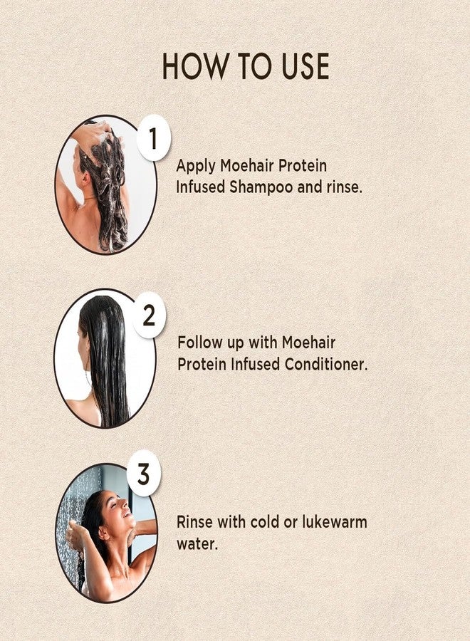 شامبو وبلسم Moe.hair الغني بالبروتين - 12 أونصة سائلة، للشعر الجاف والمجعد والمعالج كيميائياً، يقلل من التجعد والبهتان، ويضيف لمعاناً (مجموعة بروتين - 12 أونصة سائلة - 103) - Image 4