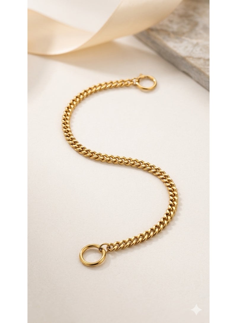 High-Quality Gold Tone Chain Link Bracelet for Women - Tarnish Free & Skin Friendly - Image 2