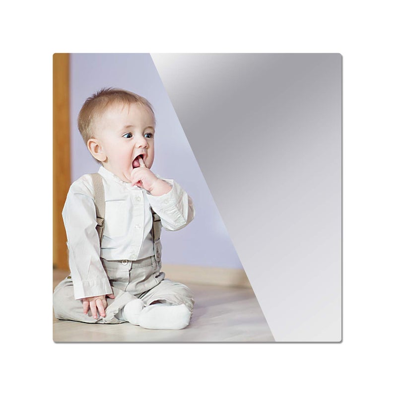 GXOEEGOF GXOEEGOF 12 x 12 Self Adhesive Acrylic Mirror Sheet 008 Thick Non Glass Safety Mirror Great for Classroom Camping Baby Kids Playroom Pet Horses or Chicken Coop 