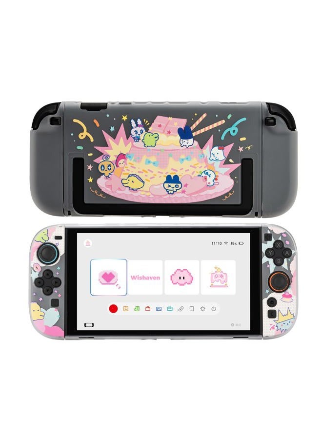 WISHAVEN Protective Case Compatible with Switch 2 (2025), Hard PC Shockproof Anti-Scratch Protective Shell for Switch 2, Separable Protective Cover for Controller - TamaCake - Image 1