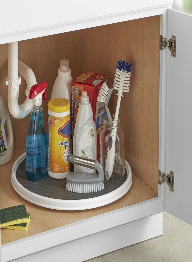 Copco 18-Inch Lazy Susan Turntable Organizer, Non-Skid Pantry or Cabinet Spinner for Spices, Condiments, and Bottles, Durable White/ Gray Design - Image 4