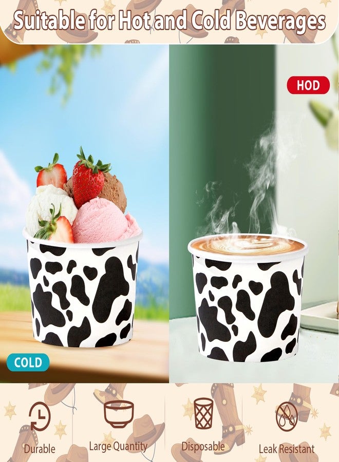 Greencian 120 Pcs Western Cowboy Ice Cream Cups 12 oz Disposable Christmas Rodeo Paper Dessert Snack Bowl Bandana Cowboy Boot Food Yogurt Cup Container for Western Birthday Bachelorette Party Supplies - Image 3