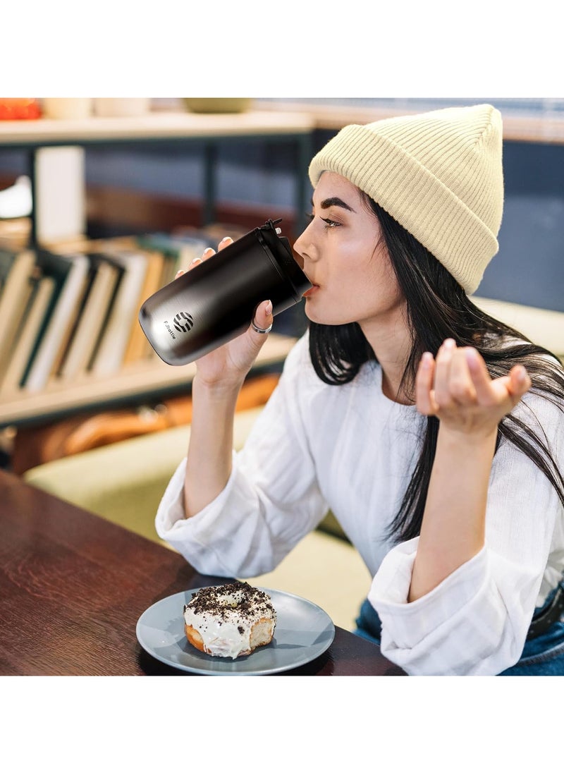 FjBottle - FJbottle 450ml Travel Coffee Mug - Double Wall Insulated Stainless Steel - Reusable Leak-Proof Thermal Tumbler - Two Ways to Drink - Perfect for Commuting, Office & Traveling - Image 1