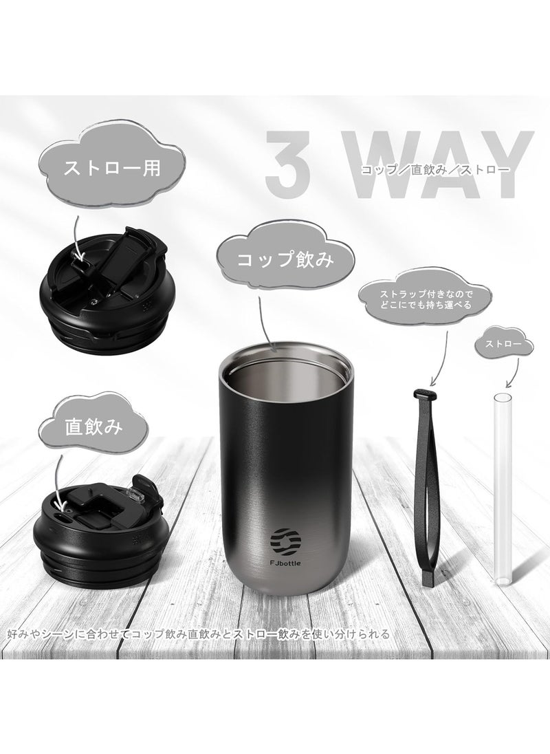 FjBottle - FJbottle 450ml Travel Coffee Mug - Double Wall Insulated Stainless Steel - Reusable Leak-Proof Thermal Tumbler - Two Ways to Drink - Perfect for Commuting, Office & Traveling - Image 1