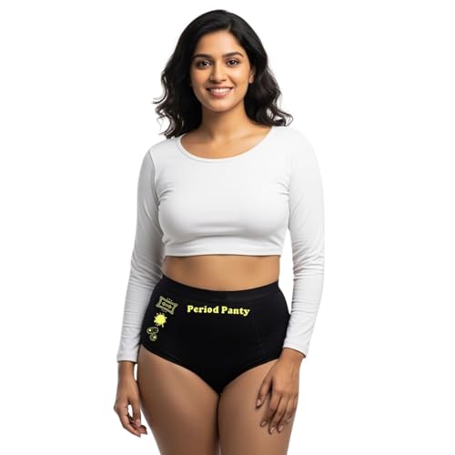 DChica Essentials Women Period Panties, Super Absorbent Menstrual Underwear, Reusable Leakproof Cotton Rash Free Briefs, Anti-Microbial Lining, Light to Medium Flow, Easy to Wash, No Pad Required_1Pc - Image 1