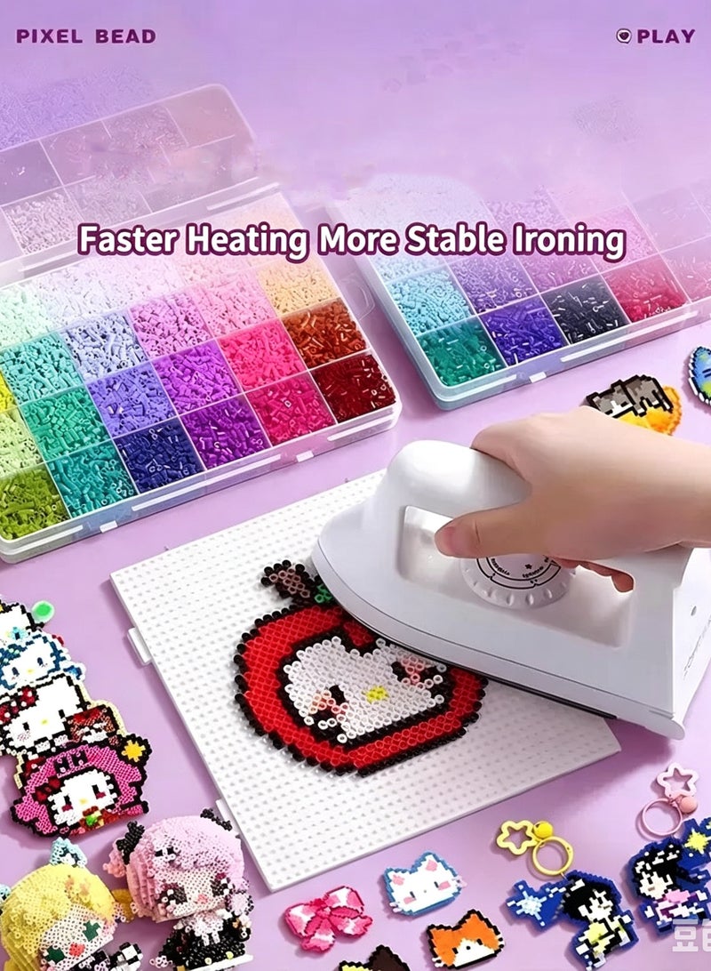 DIY Perler Beads Fuse Beads Kit 24 Colors Boxes 2000 Pieces Craft Set with Pegboard, Tweezers & Accessories | Handmade Pixel Art Puzzle Beads for Kids & Adults | Keychain & DIY Craft Making Kit - Image 3