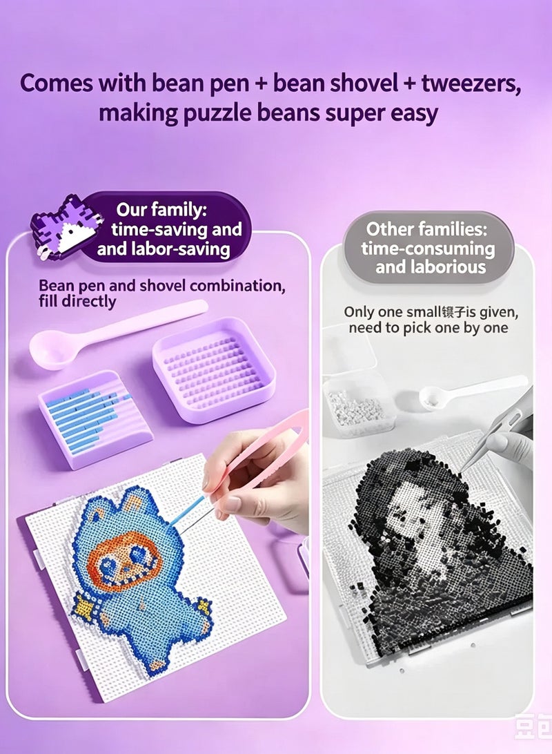 DIY Perler Beads Fuse Beads Kit 24 Colors Boxes 2000 Pieces Craft Set with Pegboard, Tweezers & Accessories | Handmade Pixel Art Puzzle Beads for Kids & Adults | Keychain & DIY Craft Making Kit - Image 4