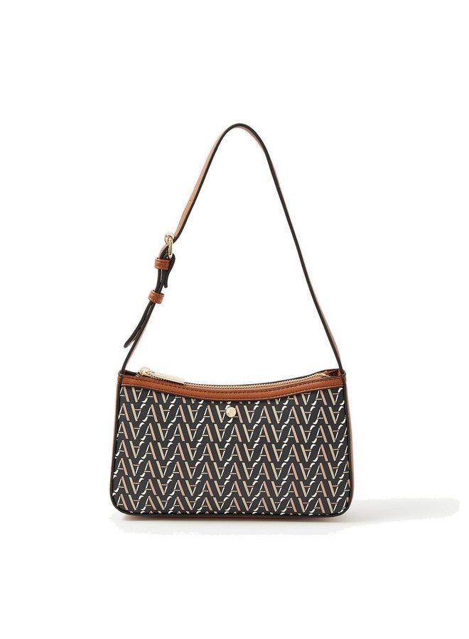 Accessorize London women's Tan Mika Monogram Shoulder Bag| Shoulder bags for woman with adjustable strap |latest handbag for woman - Image 1