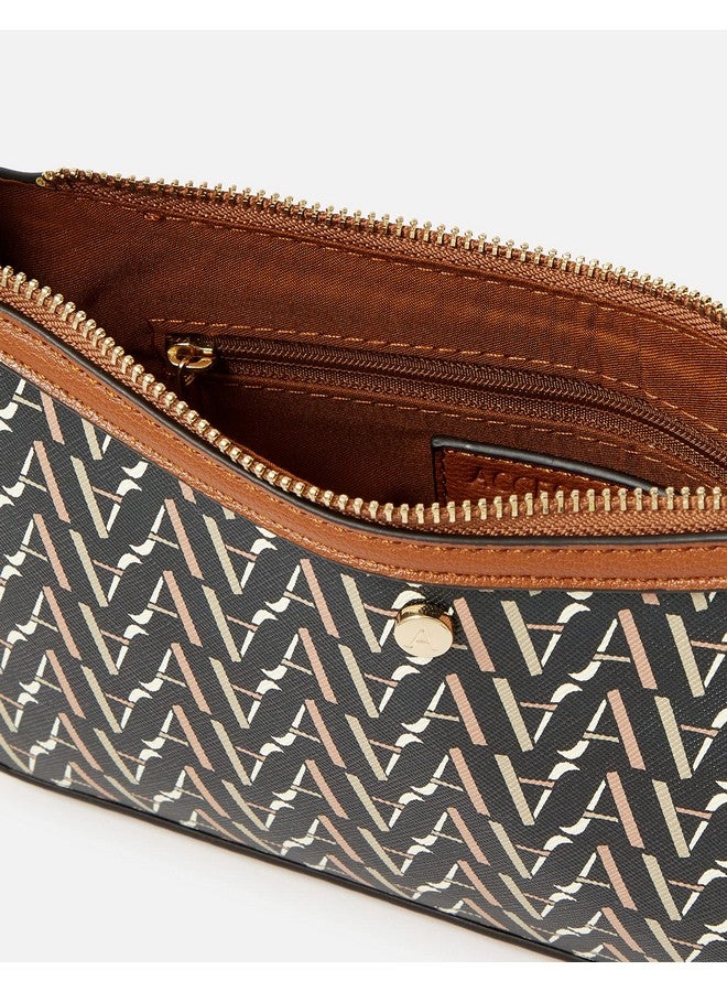 Accessorize London women's Tan Mika Monogram Shoulder Bag| Shoulder bags for woman with adjustable strap |latest handbag for woman - Image 3