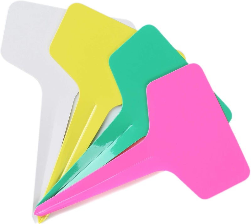 Mihey 100 Pcs Plant Labels with a Gel Pen TType Waterproof Nursery Garden Markers Plastic Plant Tags Multicolor 6 x 10cm - Image 5
