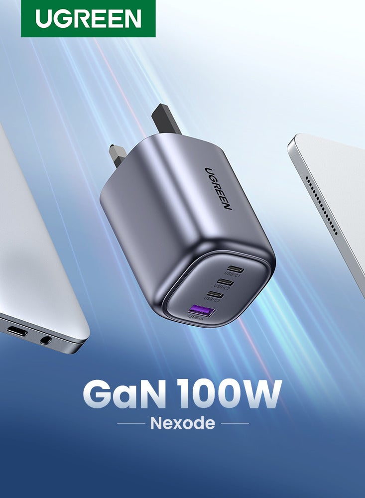 Ugreen PD100W 4Ports (3C1A ) GaN USB C Fast Charger Laptop Charging Plug Type C Power Adapter Compatible With MacBook Pro Air iPhone 16 15 Series iPad Galaxy S24 S23 Ultra Steam Deck Laptops Tablets 100W 3C1A - Image 1