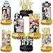 Eucutur 8Pcs 60th Birthday Decorations Honeycomb Centerpieces for Women Men Black Gold Vintage 1966 60th Bday Photo Table Centerpieces Party Supplies Glitter Cheers to 60 Year Old Bday Table Topper - Image 3
