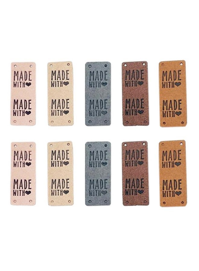 Juland Pu Leather Label 30Pcs Clothing Hand Made Embossed Tag Embellishment Knit Diy Accessories For Jeans Bags Shoes Hat - 2 X 5Cm - 12345 - Image 1